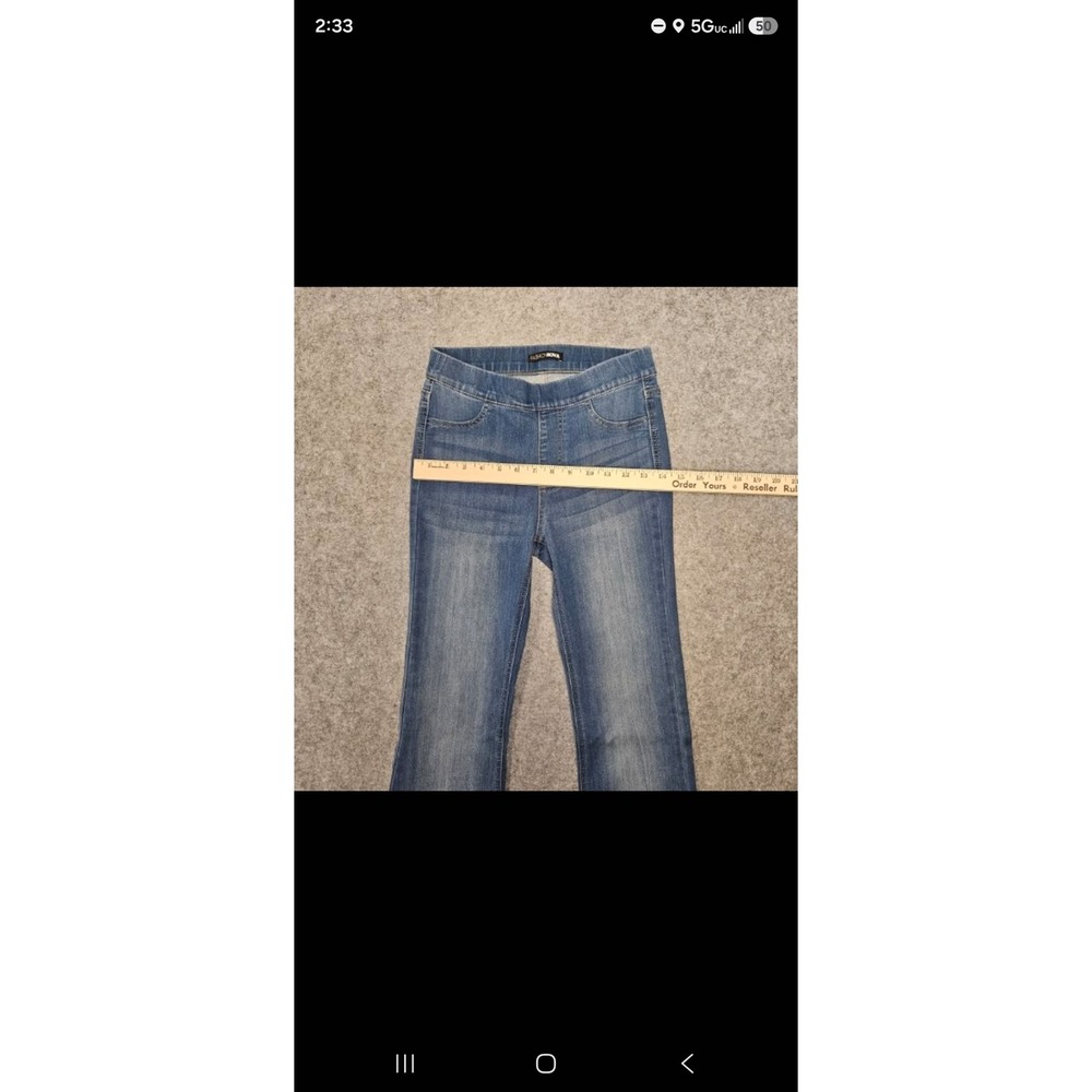 Fashion Nova Womens High Waisted Pull On Flare Jeans Medium Wash Denim Blue S - Picture 4 of 12